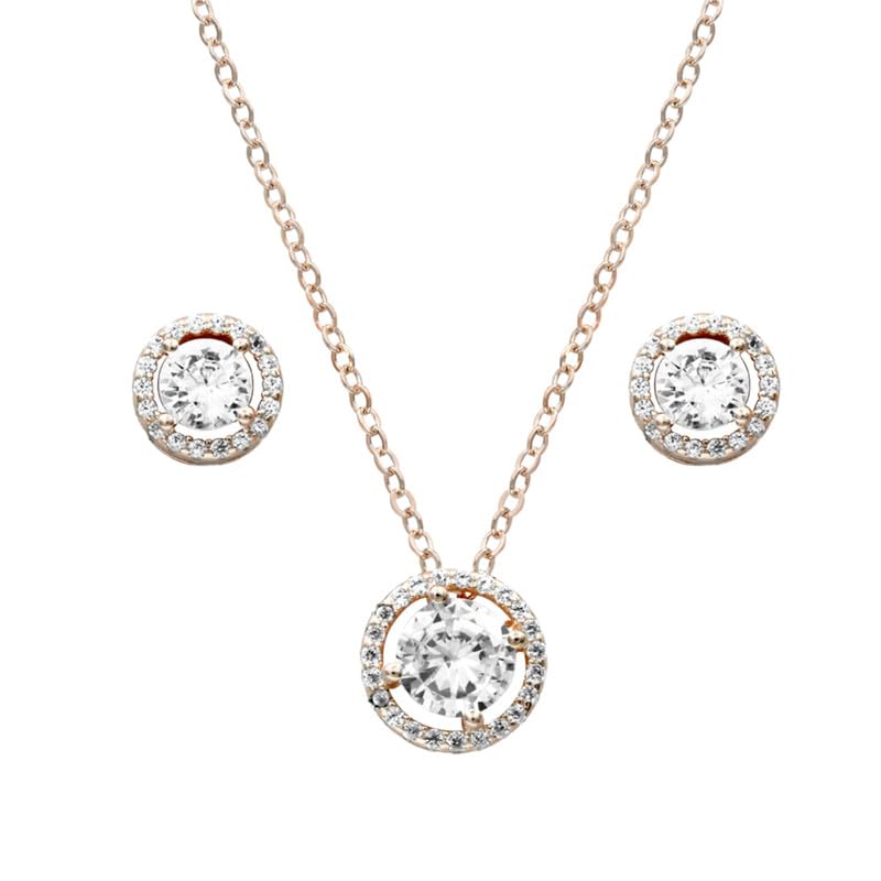 925 Hallmark, Certified and Authentic Rose Gold Circle Of Life Jewelry Set-image-20