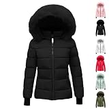 Generisch Puffer Jacke Damen Winter, Winterjacke Damen, Warm Wintermantel Steppmantel Leicht Steppjacke Übergangsjacke Kurz Pufferjacke Mit Fellkapuze Daunenjacke Mantel Winterjacke Rot