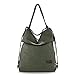 Zaino per Donna, JOSEKO Borse a Spalla Casual Multifunzione in Tela Borsa a Tracolla Daypack Grandi per Lavoro Shopping Viaggio Verde