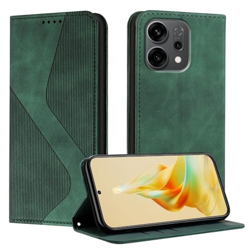 Housse en cuir Oppo Find X9 Pro de qualité supérieure vert avec fermoir aimanté