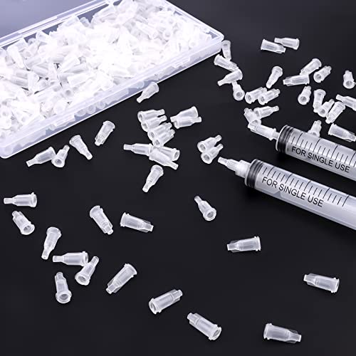 Aiex 300Pcs Syringe Tip Caps For Luer Lock, Dispensing Needle Tip Cap Syringe Caps Syringe Plug With Storage Box For Syringe Sliding Tip (Clear) #TOP5