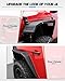 ROADER JL Flat Front & Rear Fender Flares Fit for 2018-2024 Jeep Wrangler JL JLU Unlimited 2/4 Doors, Front Steel Wheel Fender Flares Liner w/Turn Signal Lights, Textured Black Bolt-on Wheel Flares