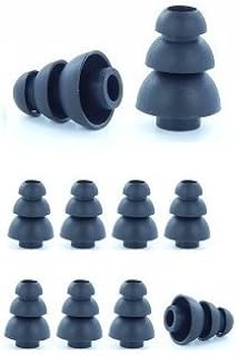 Black, Small - Earphones Plus Brand, Triple Flange Replacement Ear Tips, Earbuds