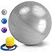 Palla Fitness Palla da Ginnastica, Larkotech Palla Pilates, Anti-Scoppio, Yoga Fitness Ball, con Pompa Rapida per Pilates Allenamento Yoga e Fitness, Gravidanza, Ufficio, Fitness 55 silver