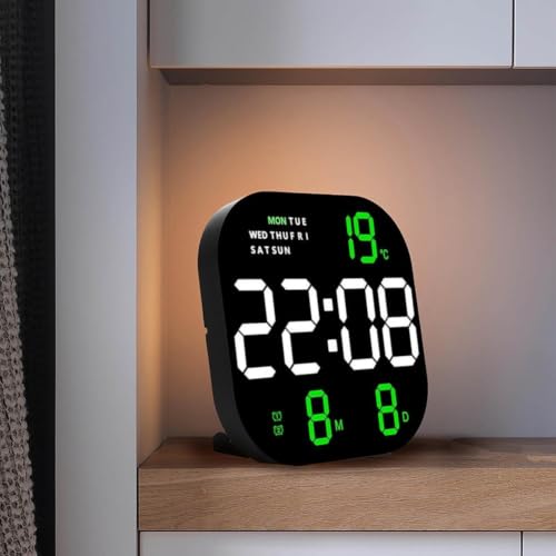 Reloj de pared digital LED con mando y termómetro ForSquare A 3