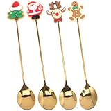 Cuillère – motif de noël, surface lisse et polie, sûre et facile à utiliser, cuillères de fête