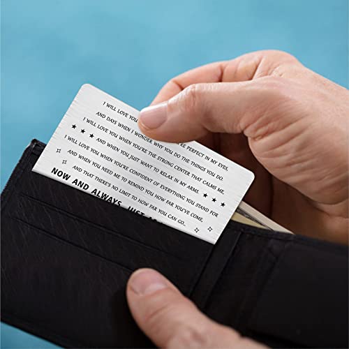 Wallet Card Unique for Husband, Wife, Boyfriend, Girlfriend, I Will Love You Gifts for Mother's Day, Father's Day, Christmas, Valentines4