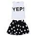 Jastore® Girls Letter YEP Clothing Sets Vest+Short Dot Skirt Kids Clothes (4-5T)