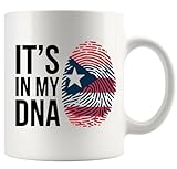 Panvola It's In My DNA Puerto Rico Puerto Rican Gifts For Men Women Flag Puerto Rico Gifts Spanish Novelty Drinkware Ceramic Mug 11 oz White