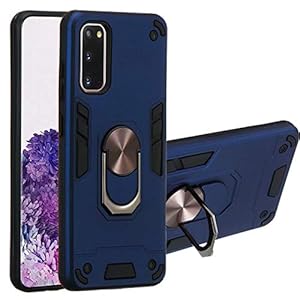 WJMWF Hoesje voor Samsung Galaxy S20 [Screen Protector] 360°Draaibare ringhouder 2 in 1 Vecht tegen pantser Telefoonhoes…