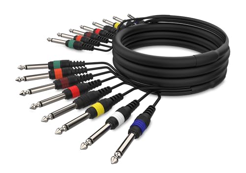 Audibax MC J8 3 Cable Multicore 8 Jacks Mono a 8 Jacks Mono 3 Metros