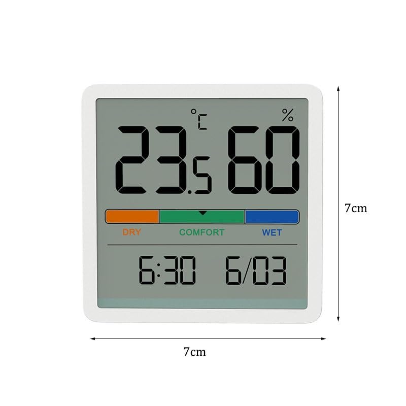 ABS Digital Thermometer Hygrometer Clock Household Indoor Electronic Measuring Instrument