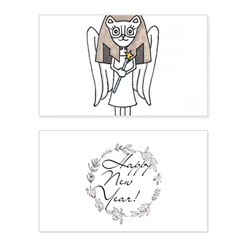 Tarjeta conmemorativa Angel Bastet, el regalo de año nuevo con ala de ángel