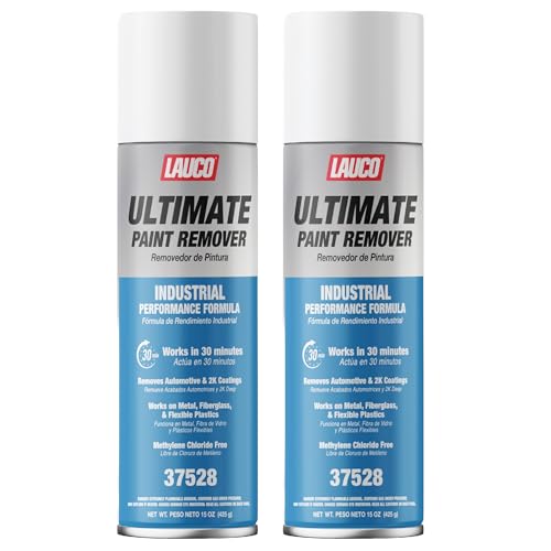 LAUCO Ultimate Paint Remover Spray Industrial Strength Fast Acting Paint Stripper Removes Automotive Coatings 2K Finishes Works on Metal Fiberglass and Chloride Free 37528 (2)