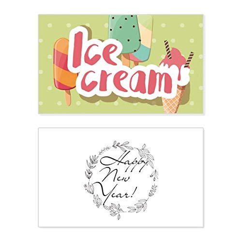 Tarjeta de Año Nuevo Green Popsicle para regalar sonrisas y deseos de helado
