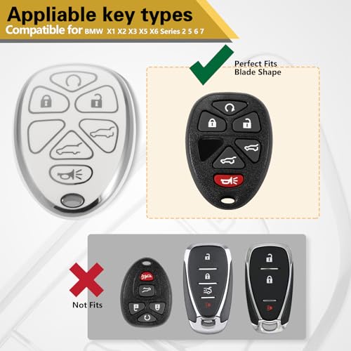 Image of Car Key Fob Cover, Rhinestone Loop Keychain Case, Silver Edge | Wear-resistant TPU shell, rhinestone-accent PU loop, daily splash, scratch and drop protection, normal signal use, easy setup
