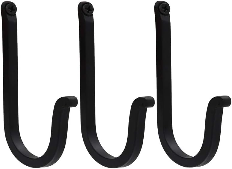 THDC Single Prong Wrought Iron Hooks, Vintage Hand Forged Iron Curved Metal Fasteners – Decorative Colonial Wall Décor, Heavy Duty Wall Hooks, Hangers for Keys, Coats, Robe, Bags, Home, Kitchen (3)