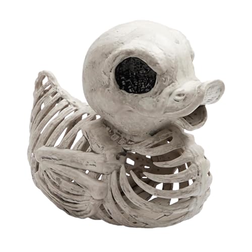Halloween Skeleton Duck - Scary Skeleton Duck Halloween Prop, Bone Figure For Decor | Creepy Rubber Duck With Haunted Look For Shelf Changing Party, Giocat