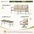 MIXPATIO 5-Piece Patio Furniture Set, 3-Seat Wicker Sofa with 2 Windsor Swivel Chairs & Wood Grain Coffee Table, Outdoor Conversation Set for Porch, Backyard, Garden, Deck - Beige