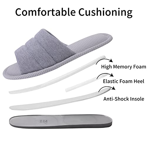 Image of shevalues Summer House Slippers for Women Men Breathable Waffle Indoor Slippers Slip-on Open Toe Home Shoes