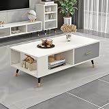 【Estructura robusta y duradera】 La moderna mesa rectangular de la mesa de té adopta tableros de partículas, y la parte superior de la mesa de grano de madera de 16 mm es suave, delicada y fácil de limpiar. Soporte de patas de mesa de madera de haya de alta carga, la carga máxima es de aproximadamente 80 kg