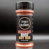 Shake to Elevate - Reserved Riot (Medium Spicy) No Salt BBQ Dry Rub | No Salt Seasoning | Heart Healthy | Diet Friendly | 0% Chemical Additives | 0% Preservatives or Color | All Natural Ingredient & Listed | Seriously Delicious Spice Blend (Standard Shaker 8.4floz)