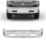 KUAFU Front Bumper Face Bar 2PCS Compatible with 2013-2018 Dodge Ram 1500 2019-2024 Dodge Ram 1500 Classic W/Sensor Holes, Fog Light Holes Replacement For CH1002402, 68160857AA Steel Chrome Silvery