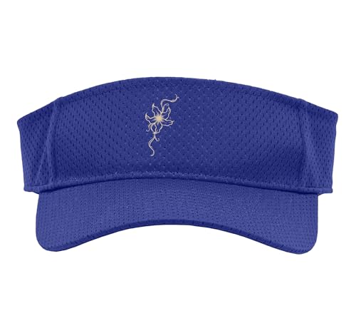 Line Art Tattoo Style Orchid Flower Sport Sun Visor, Adult, One Size, Purple