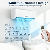 A++ Inverter Split-Klimaanlage 18000 BTU – Zentrale Klimatisierung, Heiz- & Kühlfunktion – Leiser Betrieb, Timer & Nachtmodus – R32 – Für Schlafzimmer, Büro & Wohnzimmer – Europäischer Standard, – Ansicht 2