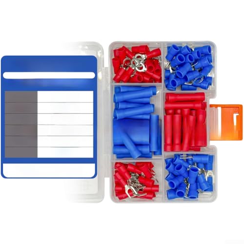 Electrical Wiring Terminals 120 Pack Fire Resistant U Y Type Fork Insulated PVC with Tin Plated Brass for Reliable and Safe Electrical Connections