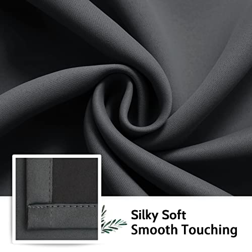 Simplehome 100% Blackout Curtains For Bedroom,Thermal Insulated Grommet Window Drapes Room Darkening Dark Grey Curtains For Living Room With Black Back,42 X 84 Inch,2 Panels #TOP5