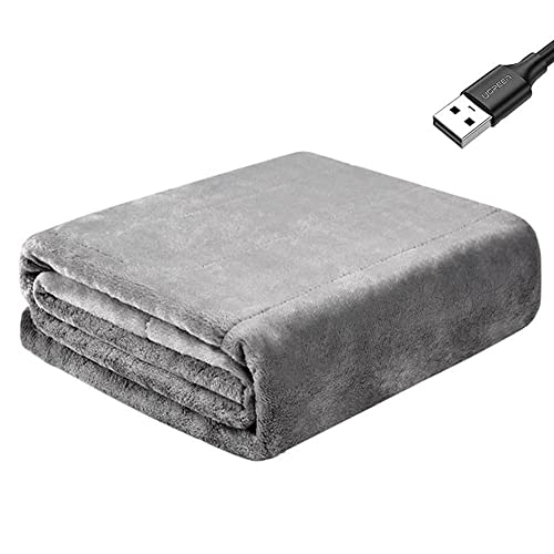 SENWEI Mantón calentado por USB Calentador eléctrico Recargable por USB Manta calefactora Mantón de Franela de Cuerpo Completo Calentamiento rápido al Aire Libre Estadio Oficina en casa,coalash-140 ×
