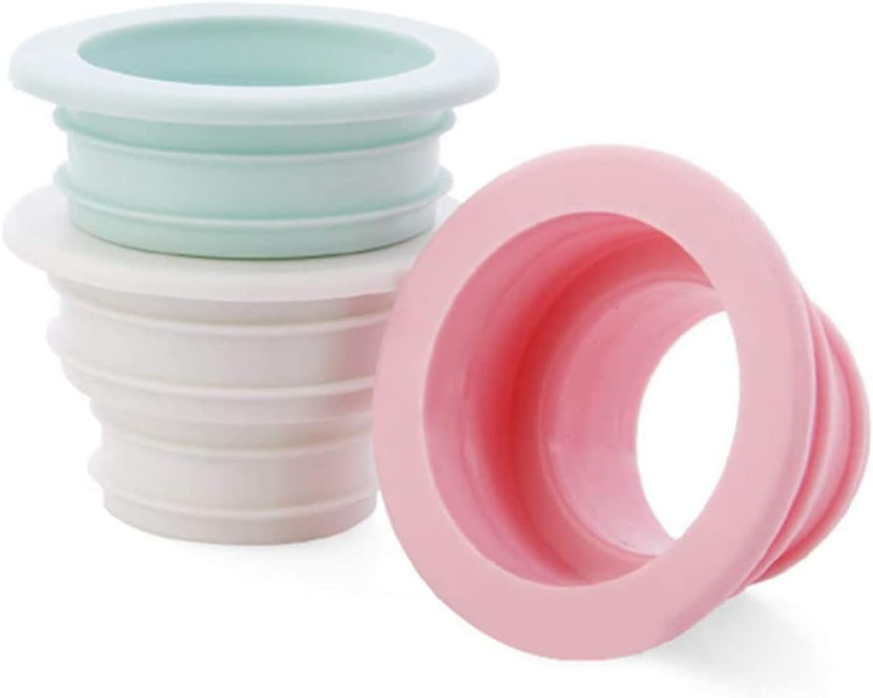 KPNG Drain Pipe Seal Hose Silicone Plug, Kitchen Pipe Deodorant Sewer Seal Ring Washing Machine Drain Multipurpose Pipe Connector for Floor Drain Basin Bathroom Kitchen Sink Laundry Room (2,Black)