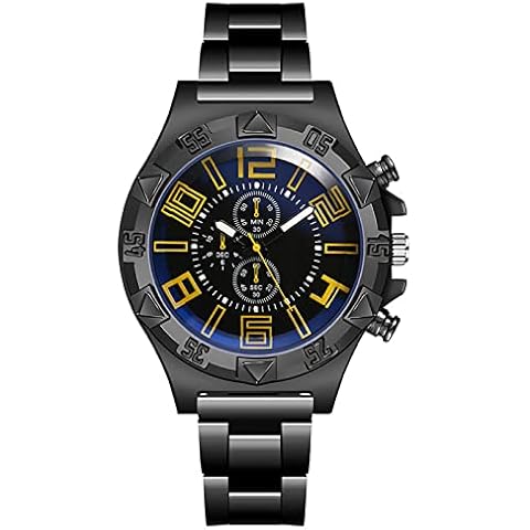 Mens Watches Casual Stainless Steel Analog Quartz Watch Men Wristwatch Clock Business Date Casual Watch Shock Watch Alarm Cover