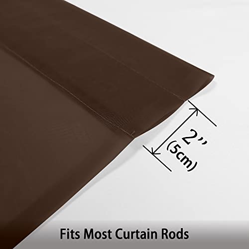 Image of OWENIE Chocolate Sheer Curtains 96 Inch Length, Elegant Sheer Curtains for Bedroom, Window Voile Sheer Curtain Panels /Drapes /Treatment for Living Room, 2Pcs, Each 42 inch W x 96 inch L