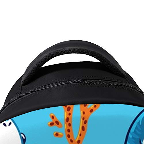 Sac à dos bleu requin à double fermeture éclair étanche et sangles ajustables