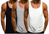 3er Pack Tank Top Herren Muskelshirt Tankshirt T-Shirt Ärmellos Weste Muskelshirt Stringer Fitness