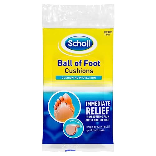 Scholl Soft and Comfortable Ball of Foot Cushions |Shoe Insert and Pain Relief Forefoot Pads for Women and Men (Pack of 1)