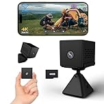 Spy Camera, 4K Ultra HD Mini Camera with 64GB TF Card, WiFi/No WiFi Security Camera for Home, 2000mAh Large Battery, Clear Night Vision&AI Motion Detection, Spy Hidden Camera for Indoor/Outdoor Use