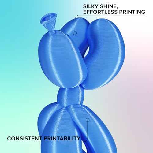 Image of Polymaker Panchroma Silk PLA Filament 1.75mm 1kg, Shiny Blue, New and Improved Formula, Better Strength, Printing Speed and Clog-Free. Works in Most FDM and Multicolor 3D Printers.