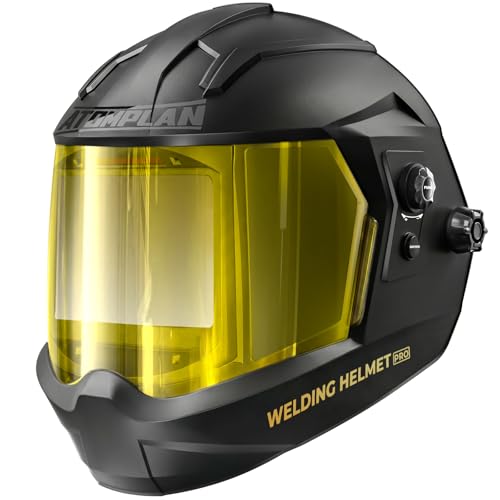 Image of ATOMPLAN Auto Darkening Welding Mask, 180° Panoramic View True Colour Welding Helmet, 1/1/1/1 Optical Clarity, Rechargeable Battery, Nylon Shell, Wide Shade Range for MIG TIG Stick MMA ARC Grinding