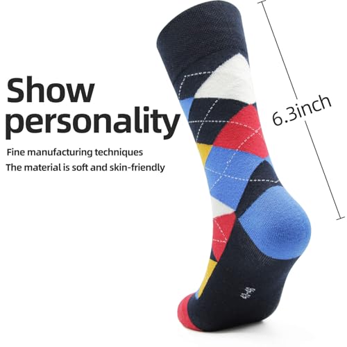 NKMOOS Colorful Argyle Socks for Women Size 7-9,Thin Women's Crew Socks Cotton Blend,Fashion Funny Soft Cozy Casual Breathable Business Work Gifts for Women Sock for Trouser 3 Pairs — view 5