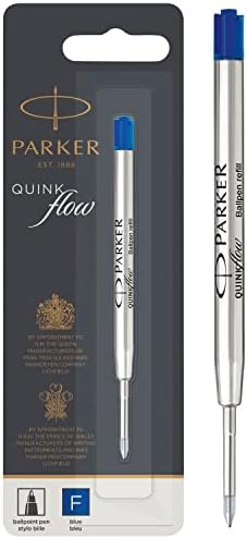 Parker Ballpoint Pen Ink Refill | Fine Tip | Blue QUINKflow Ink | 1 Count