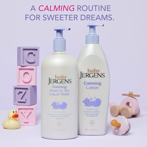 Image of Jergens Baby Calming Head-to-Toe Liquid Baby Wash & Shampoo, 20 Fl Oz | Tear-Free Formula, Shea & Lavender Oils, Dermatologist Tested, Gentle For Delicate Skin & Hair