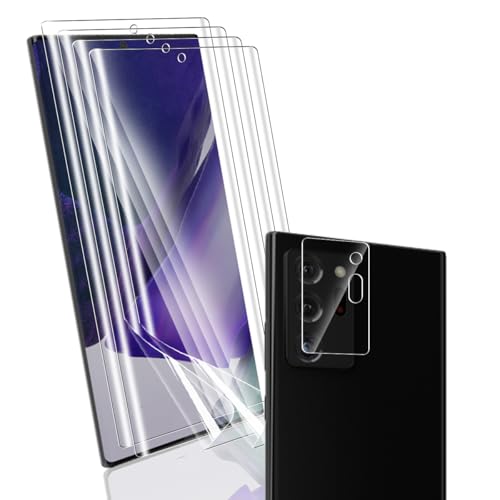 Yonntmmi 4+1 Piezas Protector de Pantalla para Galaxy Note 20 Ultra, Película protectora TPU flexible film y Protector de Lente de Cámara, HD TPU Protector de Pantalla de para Galaxy Note 20 Ultra