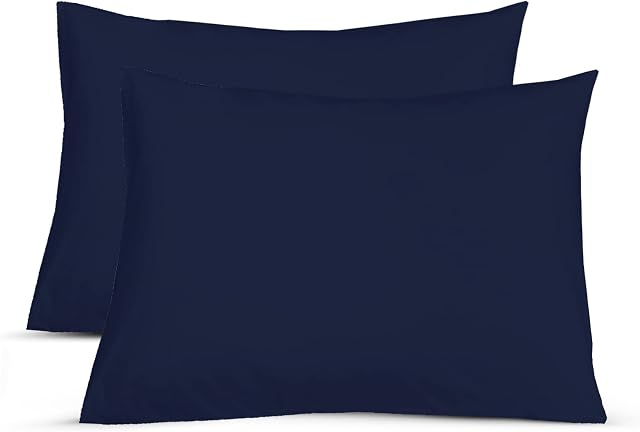Sapphire Collection Luxury Percale Non Iron Navy Pair Of Pillowcases