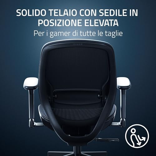 Fujin - Sedia da gaming con rete traspirante resistent (Tecnologia Synchro-tilt con reclinaggio a 130°, Supporto lombare regolabile in altezza, Braccioli imbottiti 3D) Nero - Sedia gaming - Immagine 6
