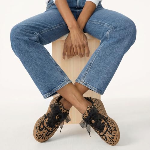 Image of Casual Sneakers for Women Lace Detail Elegant Ribbon Lace-Up Fashion Sneakers with Leather Upper Memory Foam Insole and Trendy Casual Shoes for Women