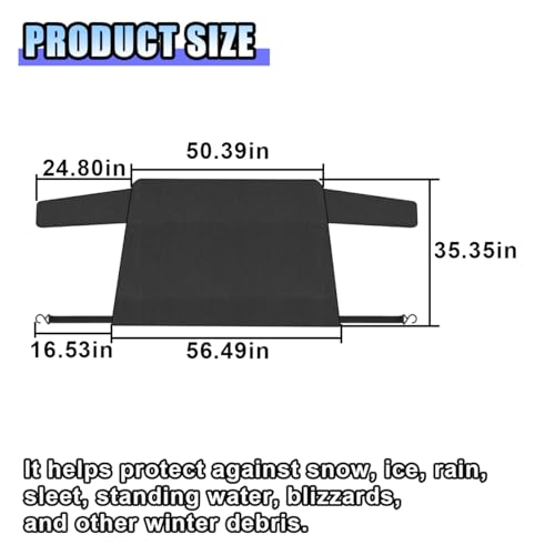 Image of KITUREK Car Windshield Snow Ice Cover, Windproof Sunshade Protector, Oxford Cloth Car Frost Window Covers, Universal Fit for Most Cars, Trucks, SUVs