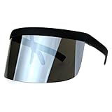 Extra Oversize Visor Style Huge Mask Color Mirror Funky Sunglasses Silver Mirror